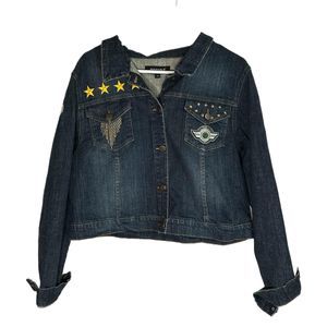 Eunina Jean Jacket with Patches, 3XL, Pre-owned